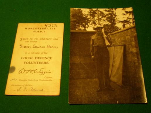 Worcester LDV pass and photograph.