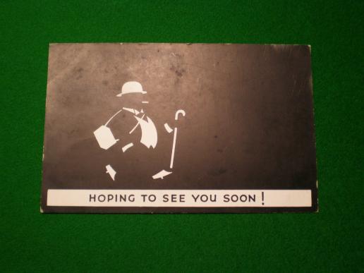 Comic postcard - blackout subject.
