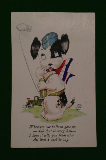 Comic Postcard - Barrage Balloon.