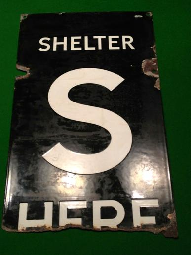 Enamel Shelter Sign.