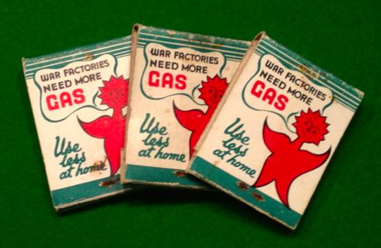 Match book with wartime energy saving slogans. 