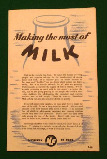 M.O.F. Leaflet ' Milk '.