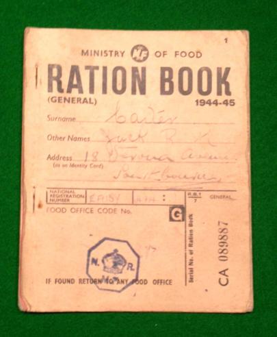 1944-45 Ration Book.