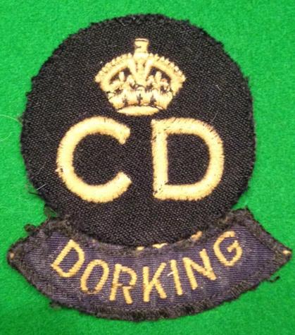 WW2 Dorking CD Breast badge and Area badge.