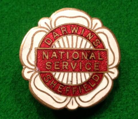 Darwins, Sheffield, National Service lapel badge.