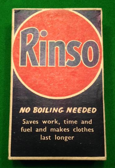 Wartime packet of Rinso washing powder . 